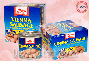 Hộp Xúc Xích Libbys Vienna Sausage 130g - Mỹ,  Cung Cấp Dinh Dưỡng Và Năng Lượng Cần Thiết Cho 1 Ngày Làm Việc. Chỉ 560,000đ /thùng 18 lon