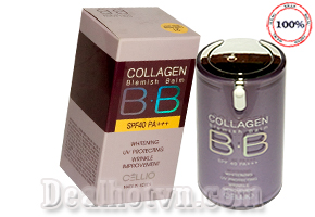 Kem nền BB collagen Cellio nhập khẩu Hàn Quốc với tác dụng trắng da, chống tia tử ngoại UV, chống nhăn và chống lão hóa với độ che phủ hoàn hảo mang lại độ đàn hồi và làn da mịn màng một cách tự nhiên nhất. Giảm giá còn 180.000đ.