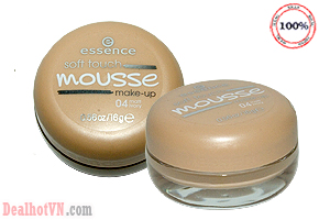 Phấn Tươi Essence Soft Touch Mousse Make-Up 16g hàng chính hãng Đức. Dùng thay thế Kem lót - Kem nền - Che khuyết điểm - Phấn phủ bạn đã có một làn da như ý, mịn màng không tì vết. Giá 135.000đ.