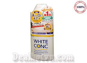 Sữa tắm White Conc Body hàng chính hãng Nhật Bản giúp cho việc chăm sóc da của bạn trở nên dễ dàng hơn. Sản phẩm chứa vitamin C và khoáng chất giúp nuôi dưỡng da trắng hồng và rạng rỡ tự nhiên. Giá 270.000đ.