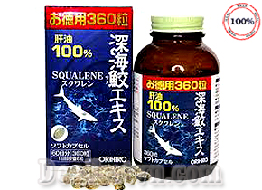 Sụn vi cá mập Orihiro Squalene chính hãng Nhật được chiết xuất từ sụn cá mập đông khô chứa dầu gan cá mập 96% hỗ trợ điều trị bệnh xương khớp, tốt cho tim mạch và mắt, sản phẩm chứa nhiều acid béo Omega-3 EPA giúp cải thiện làn da, sáng mắt…Giá 520.000đ.