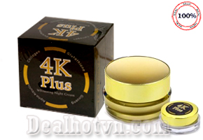 Kem 4K Plus chính hãngThái Lan Whitening Night Cream giúp da trắng sáng căng mịn sau 1 lần sử dụng. Giá 160.000đ