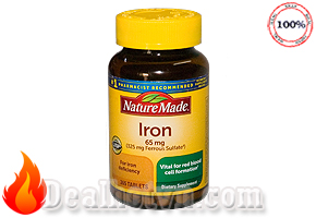 Viên uống bổ sung sắt Nature Made Iron 65mg 365 viên hàng nhập từ Mỹ, giúp bổ sung lượng sắt cần thiết cho cơ thể, duy trì hoạt động của hệ thống miễn dịch, và các cơ bắp. Giá 360.000đ.