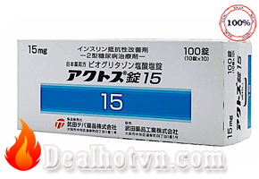 Viên uống trị tiểu đường type 2 Takeda Actos Tablets 15 (100 viên) chính hãng Nhật