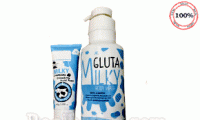 Sữa tắm + Sữa rửa mặt Gluta Milky hàng chính hãng Thái Lan với chiết xuất từ tinh chất sữa bò tươi giúp cho da trắng sáng mềm mịn, hương thơm dịu nhẹ. Giá 125.000đ