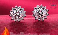 Bông tai hoa hướng dương đính đá quý Moissanite