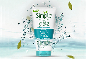 Sữa rửa mặt cho da dầu Simple Daily Skin Detox Purifying Facial Wash 150ml chính hãng!